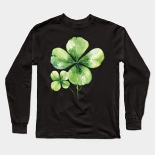 St. Patrick's Day Lucky Irish Shamrock Four-Leaf Clover Tees Long Sleeve T-Shirt